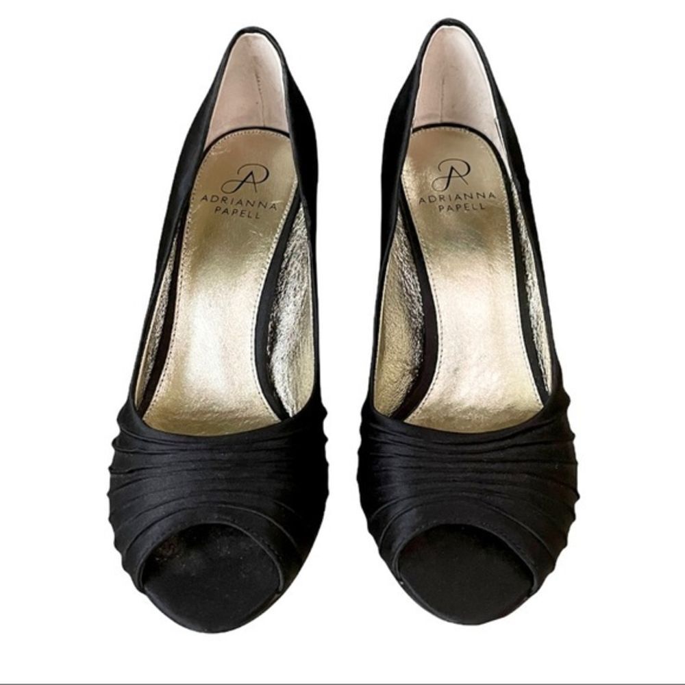 Adrianna Papell Black Sparkle‎ Heels Sz 8.5